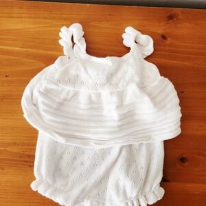 Stitch & Bean 0-3m White Knit Baby Romper
